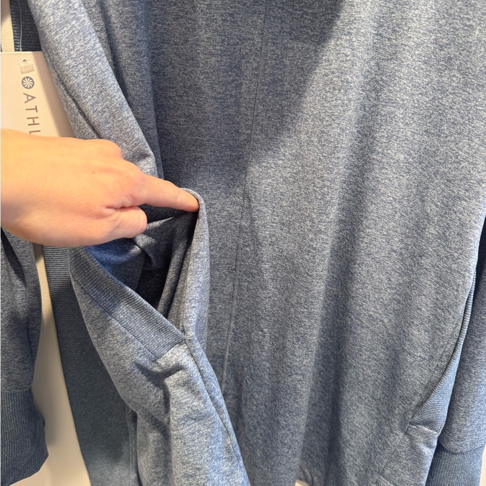 Athleta Uptempo Wrap Hooded Cardigan Blue NWT - Picture 7 of 8